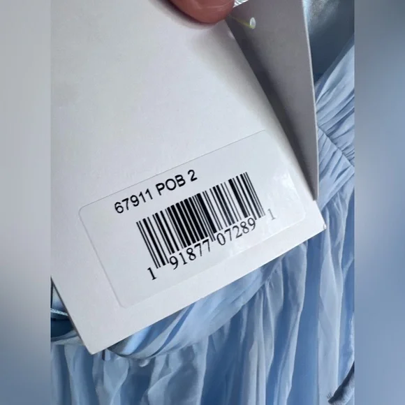 Mac Duggal Light Blue Ruffle Tiered Cut-Out Chiffon Gown Sz: 2 - Picture 10 of 16